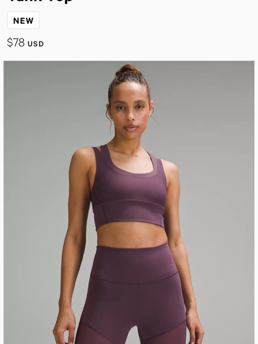 lululemon athletica Plum Scoop Sports Crop Top